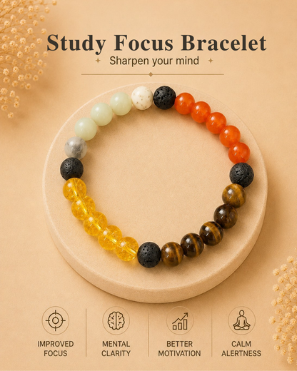Natural Study Focus Bracelet (Clarity, Confidence & Concentration)
