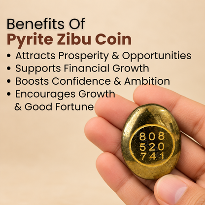 Pyrite Zibu Coin – Abundance, Protection & Positive Energy