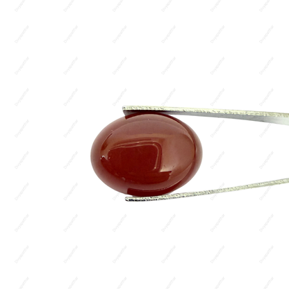 Natural Red Onyx Gemstone – Oval Shape (16.85 Carat | 18.36 Ratti)