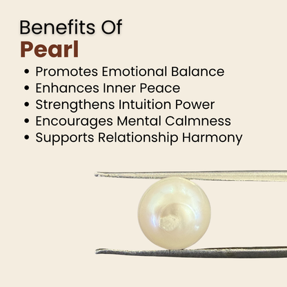 Natural Pearl (Moti) Gemstone – Round Shape (4.10 Carat | 4.46 Ratti | 9.3 × 6.2 mm)