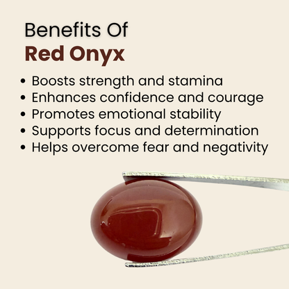Natural Red Onyx Gemstone – Oval Shape (16.85 Carat | 18.36 Ratti)