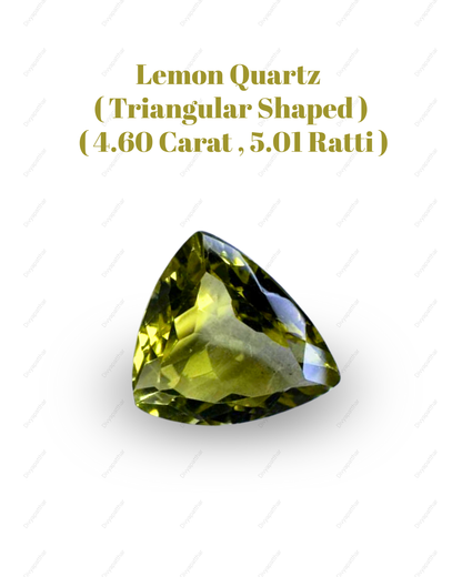 Natural Lemon Quartz Gemstone – Triangular Shape (4.60 Carat | 5.01 Ratti)