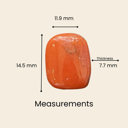 Natural Red Coral (Moonga) Gemstone – Cabochon Shape (10.30 Carat | 11.32 Ratti | 14.5 × 11.9 × 7.7 mm)