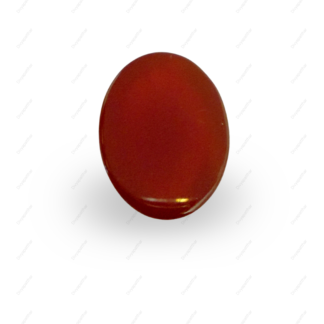 Natural Red Onyx Gemstone – Oval Shape (16.55 Carat | 18.03 Ratti)