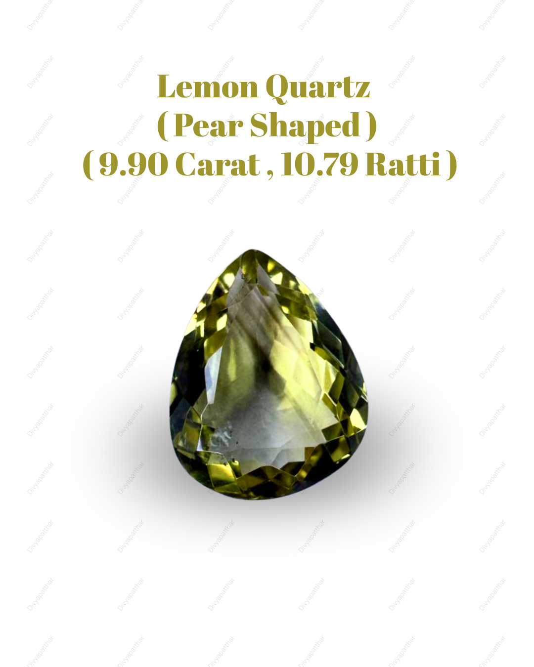 Natural Lemon Quartz Gemstone – Pear Shape (9.90 Carat | 10.79 Ratti)
