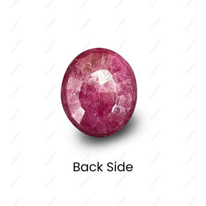 Natural Ruby (Manik) Gemstone – Oval Shape (7.60 Carat | 8.28 Ratti | 12.8 × 11.0 × 5.5 mm)