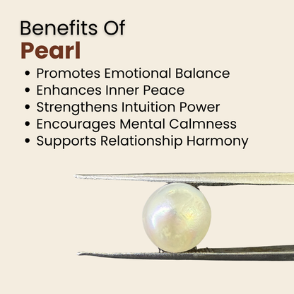 Natural Pearl (Moti) Gemstone – Round Shape (4.05 Carat | 4.41 Ratti | 9.3 × 5.7 mm)