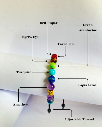 Premium 7 Chakra Adjustable Bracelet (Balance, Healing & Stylish Energy Alignment)