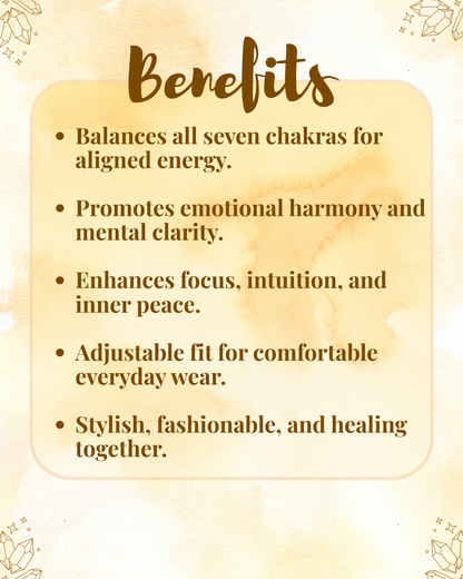 Premium 7 Chakra Adjustable Bracelet (Balance, Healing & Stylish Energy Alignment)