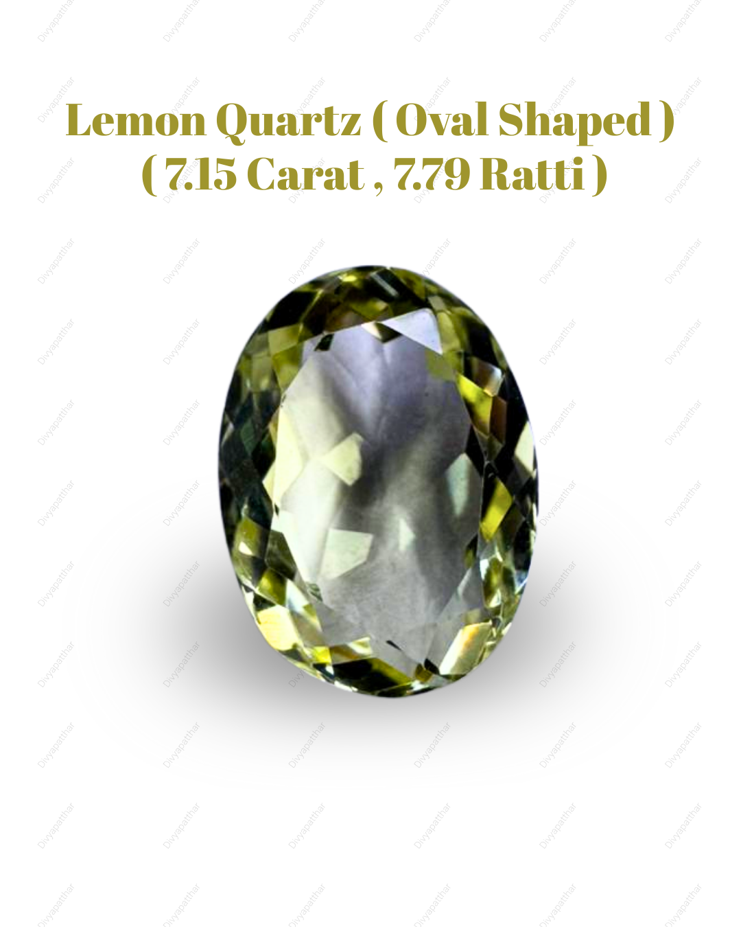 Natural Lemon Quartz Gemstone – Oval Shape (7.15 Carat | 7.79 Ratti)