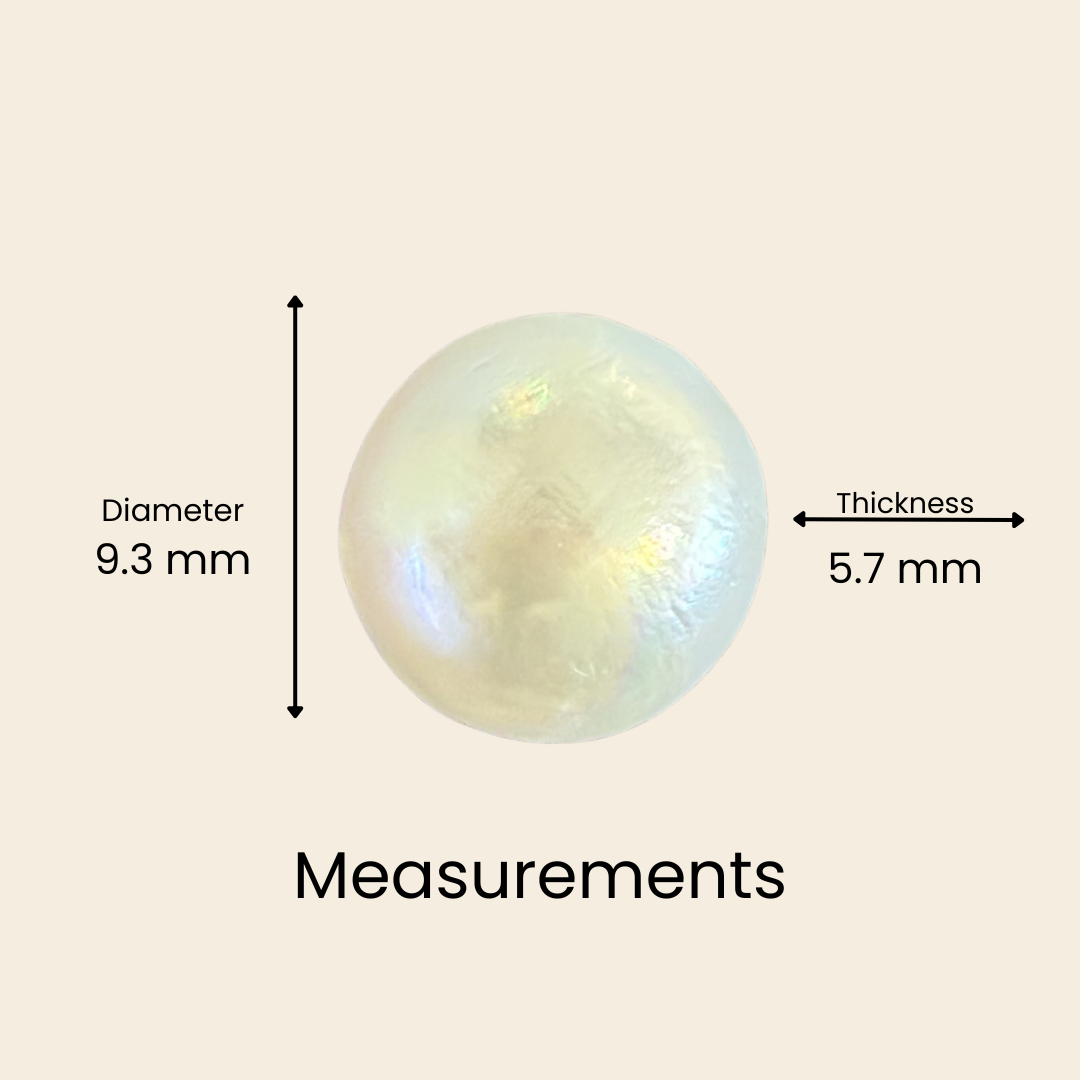 Natural Pearl (Moti) Gemstone – Round Shape (4.05 Carat | 4.41 Ratti | 9.3 × 5.7 mm)