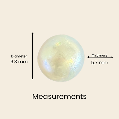 Natural Pearl (Moti) Gemstone – Round Shape (4.05 Carat | 4.41 Ratti | 9.3 × 5.7 mm)