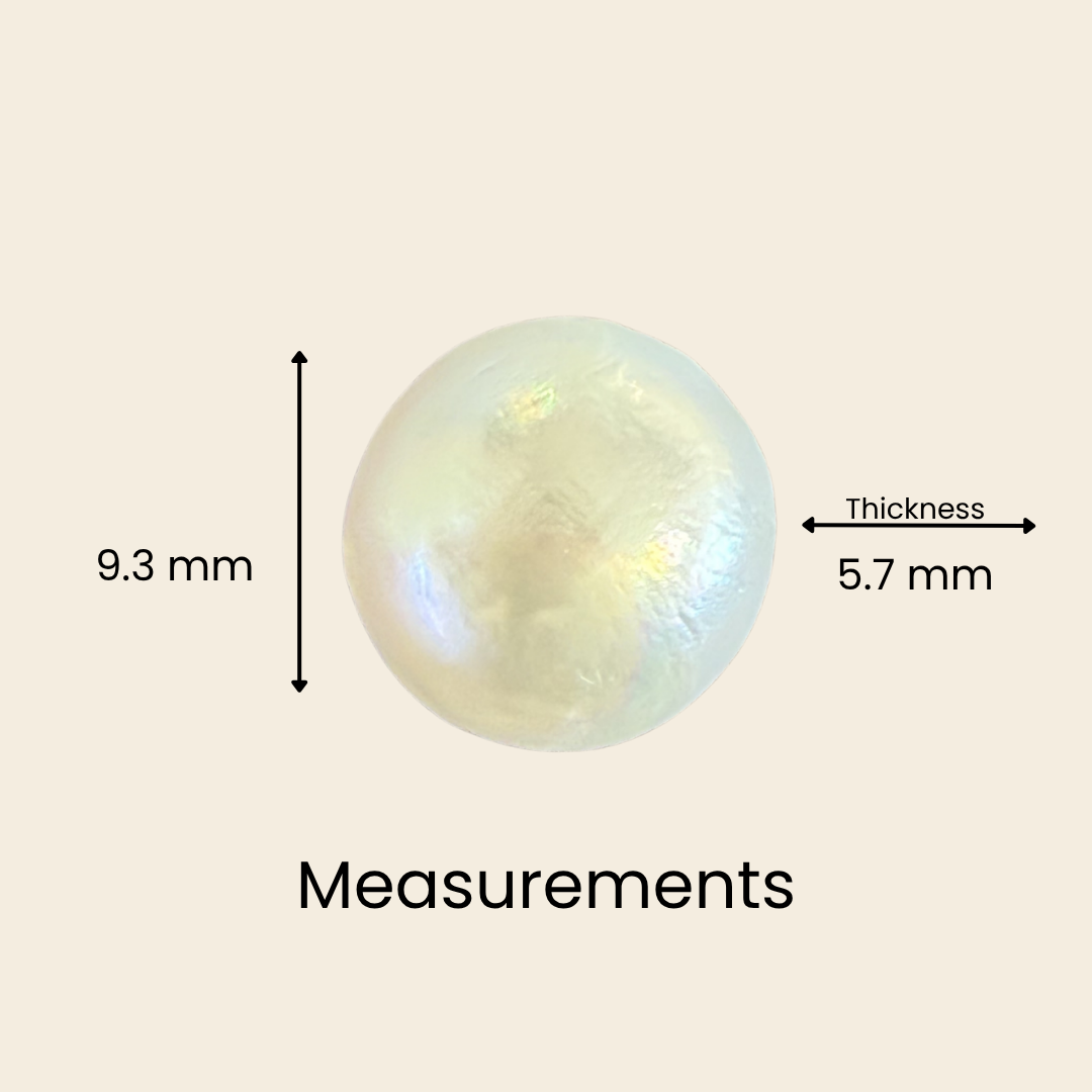 Natural Pearl (Moti) Gemstone – Round Shape (4.05 Carat | 4.41 Ratti | 9.3 × 5.7 mm)