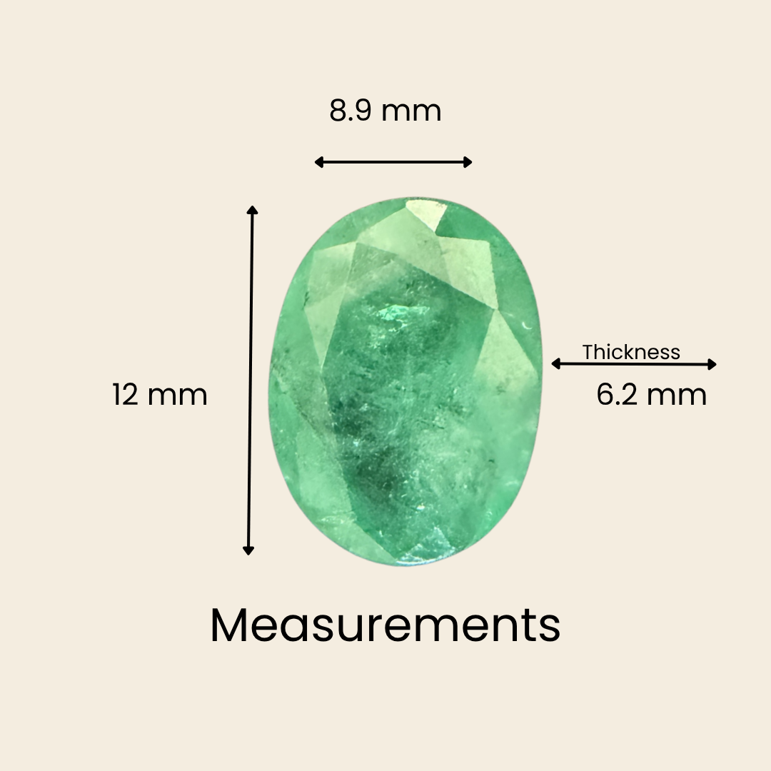 Natural Emerald (Panna) Gemstone – Oval Shape (3.95 Carat | 4.30 Ratti | 12 × 8.9 × 6.2 mm)
