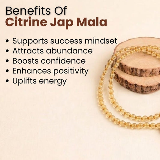 Citrine Jap Mala – Abundance, Positivity & Success