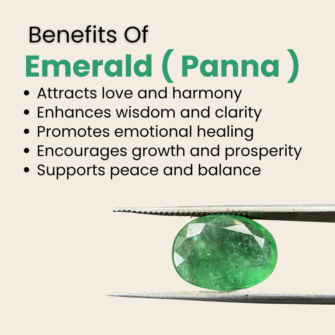 Natural Emerald (Panna) Gemstone – Oval Shape (4.00 Carat | 4.36 Ratti | 12.3 × 9.3 × 5 mm)