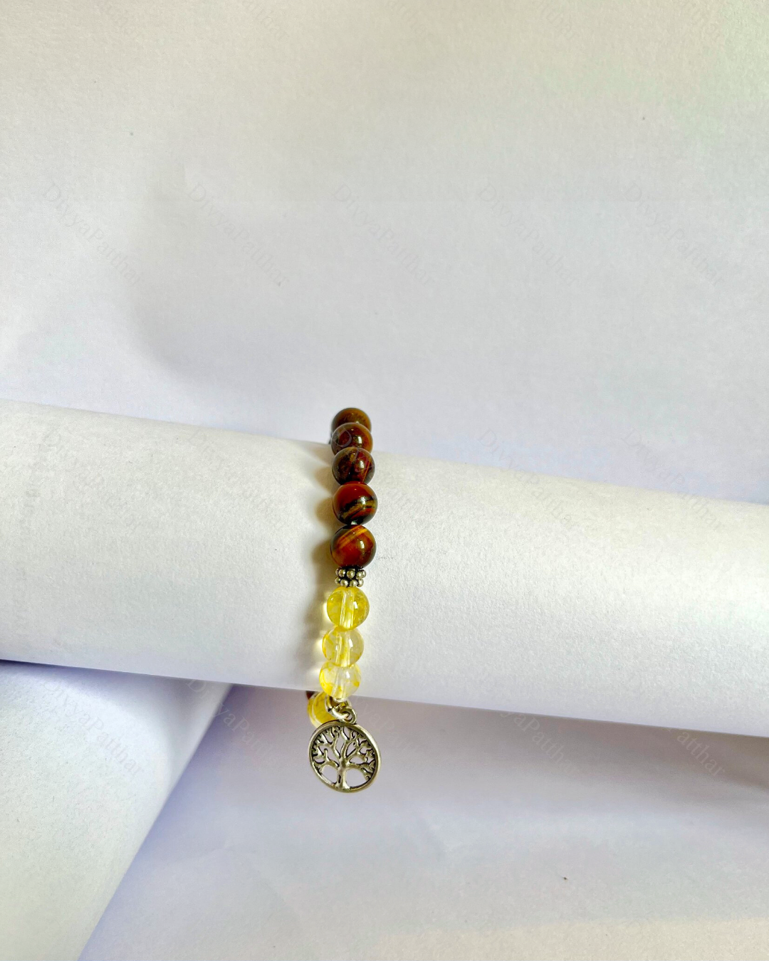 Premium Tiger Eye & Citrine Freedom Tree Bracelet (Success, Wealth & Stylish Confidence)