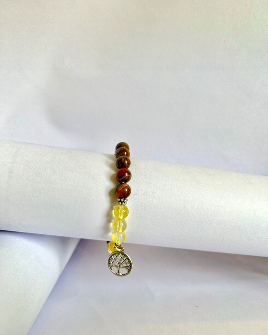 Premium Tiger Eye & Citrine Freedom Tree Bracelet (Success, Wealth & Stylish Confidence)