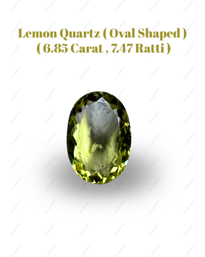 Natural Lemon Quartz Gemstone – Oval Shape (6.85 Carat | 7.47 Ratti)