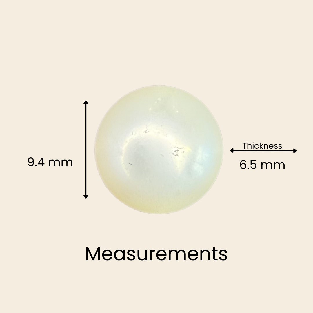 Natural Pearl (Moti) Gemstone – Round Shape (4.50 Carat | 4.90 Ratti | 9.4 × 6.5 mm)