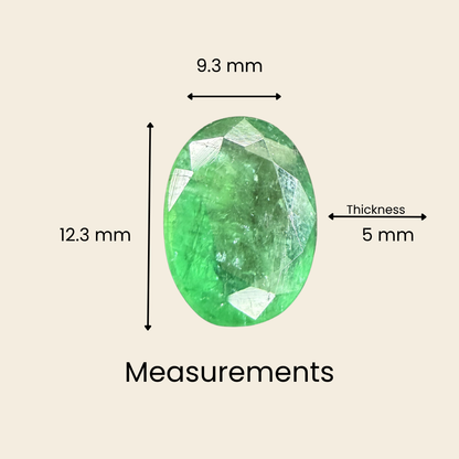 Natural Emerald (Panna) Gemstone – Oval Shape (4.00 Carat | 4.36 Ratti | 12.3 × 9.3 × 5 mm)