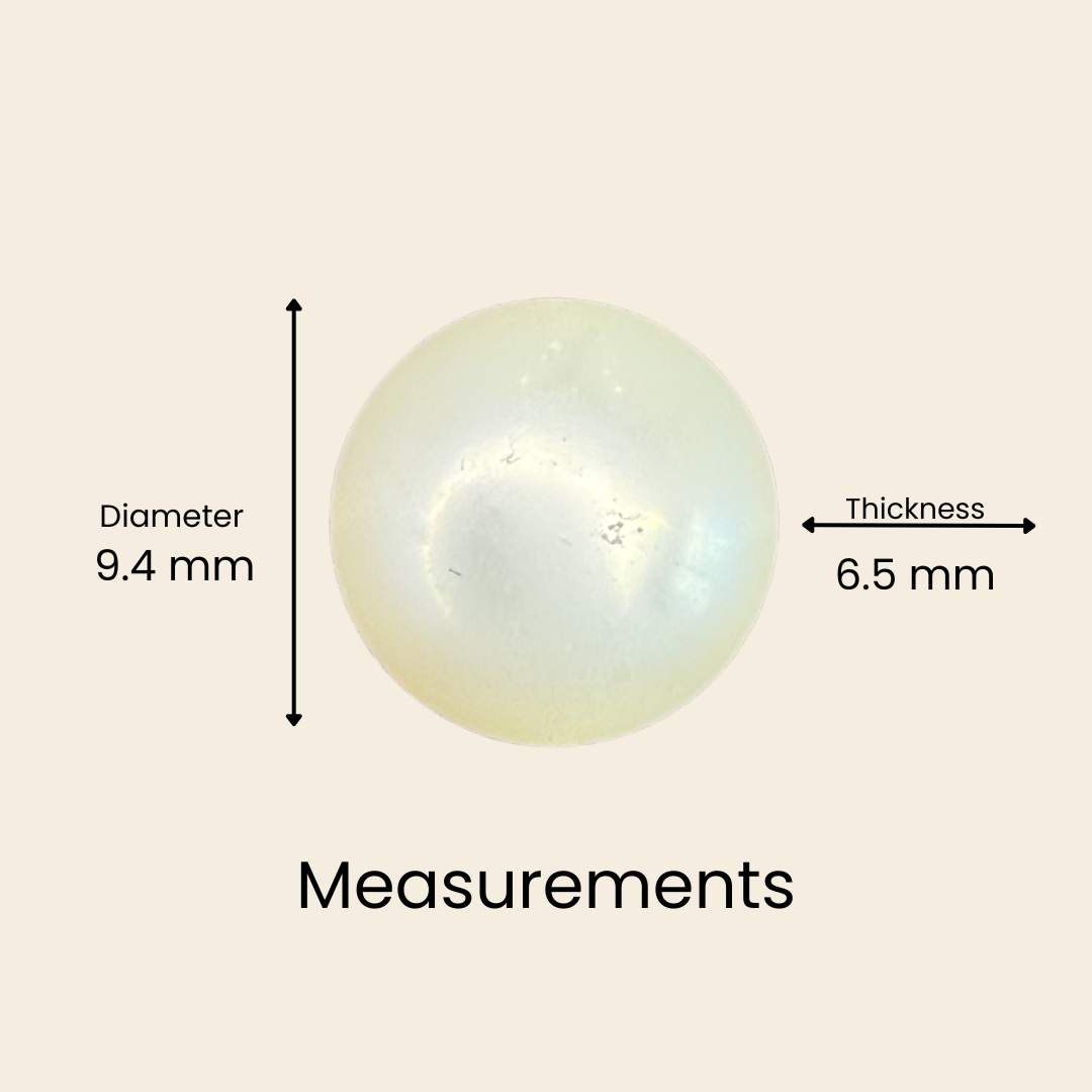 Natural Pearl (Moti) Gemstone – Round Shape (4.50 Carat | 4.90 Ratti | 9.4 × 6.5 mm)
