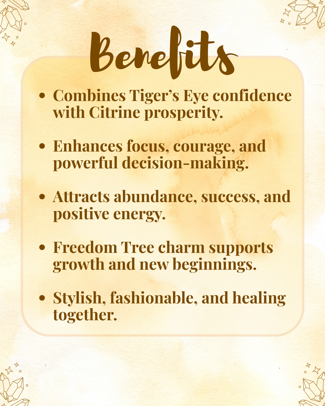 Premium Tiger Eye & Citrine Freedom Tree Bracelet (Success, Wealth & Stylish Confidence)