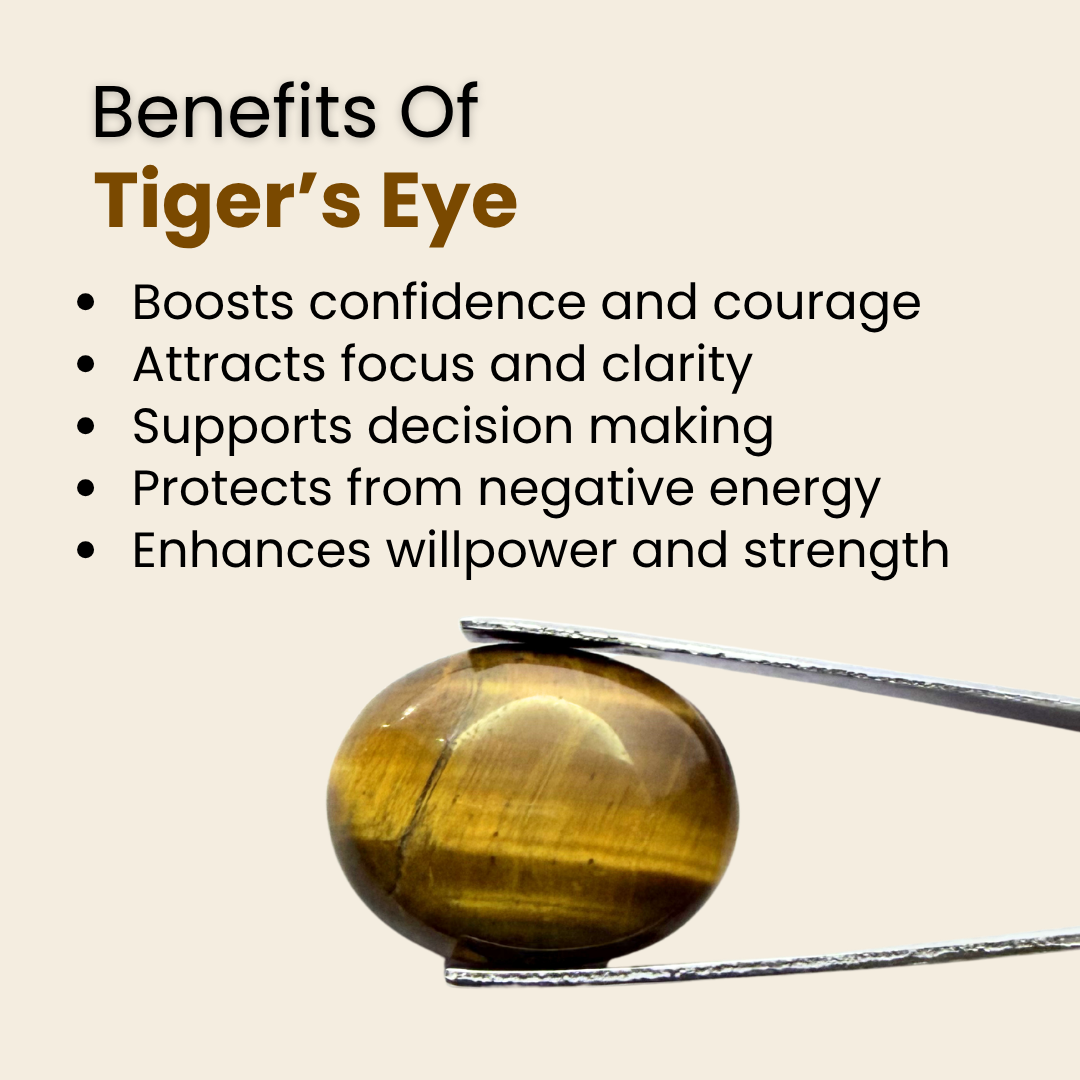 Natural Tiger's Eye Gemstone – Oval Shape (13.95 Carat | 15.20 Ratti)