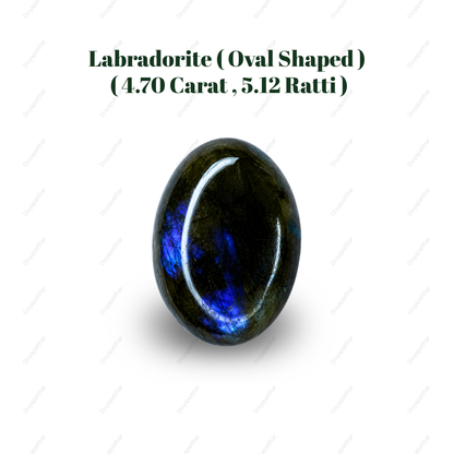 Natural Labradorite Gemstone – Oval Shape (4.70 Carat | 5.12 Ratti)