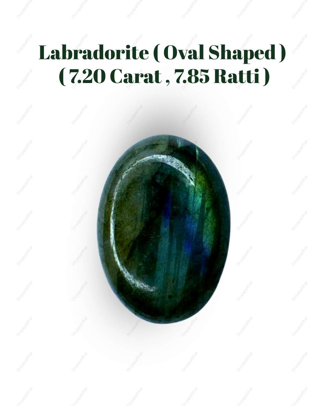 Natural Labradorite Gemstone – Oval Shape (7.20 Carat | 7.35 Ratti)