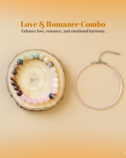 Love & Romance Combo – (Love & Romance Bracelet & Rose Quartz Anklet)