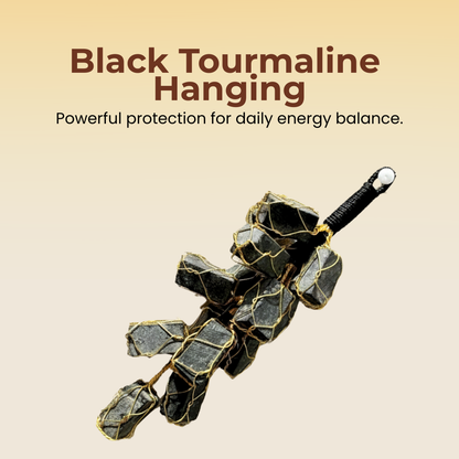 Black Tourmaline Hanging (Protection, Grounding & Energy Shield)