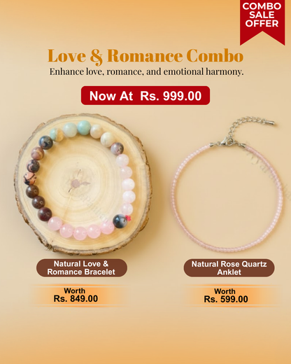Love & Romance Combo – (Love & Romance Bracelet & Rose Quartz Anklet)