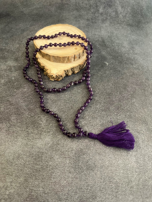 Amethyst Jap Mala – Peace, Intuition & Spiritual Growth