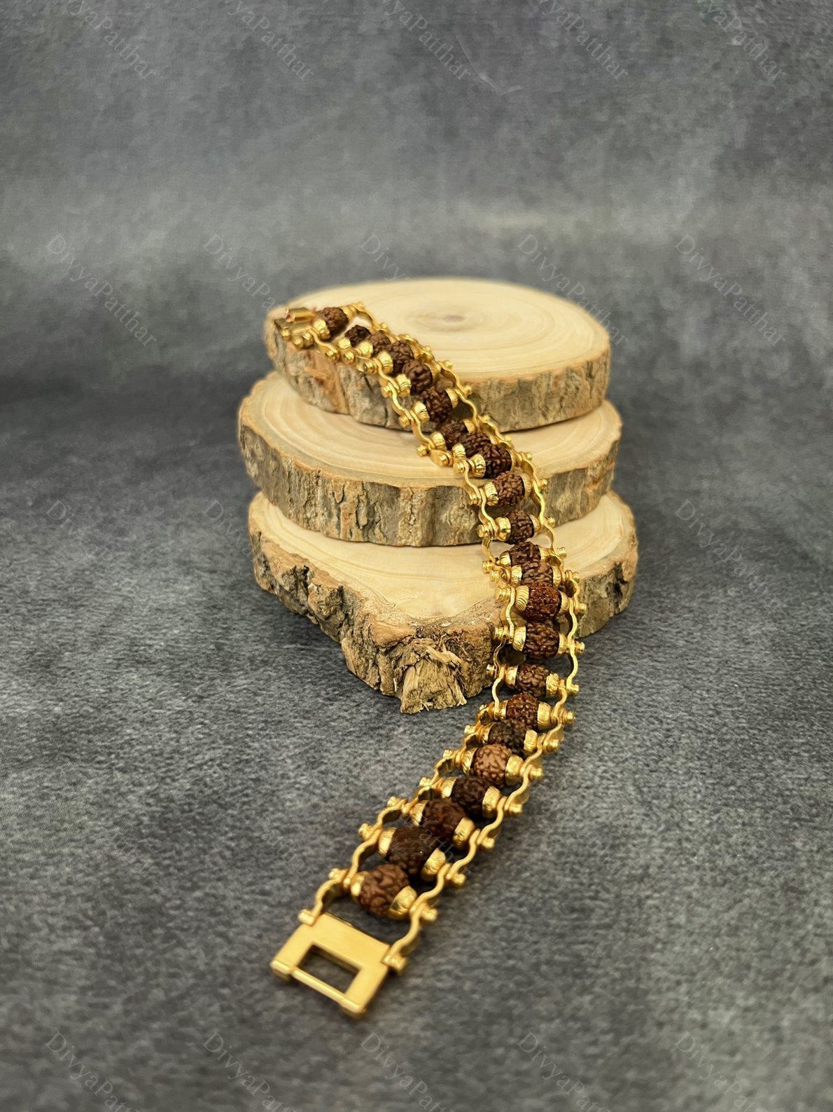 Golden Powerful Rudraksh Bracelet – Strength, Protection & Divine Energy