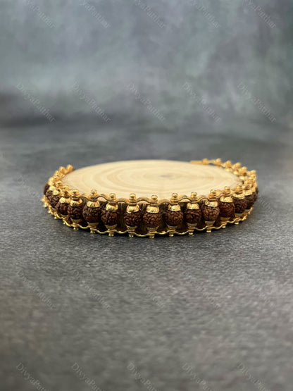 Golden Powerful Rudraksh Bracelet – Strength, Protection & Divine Energy