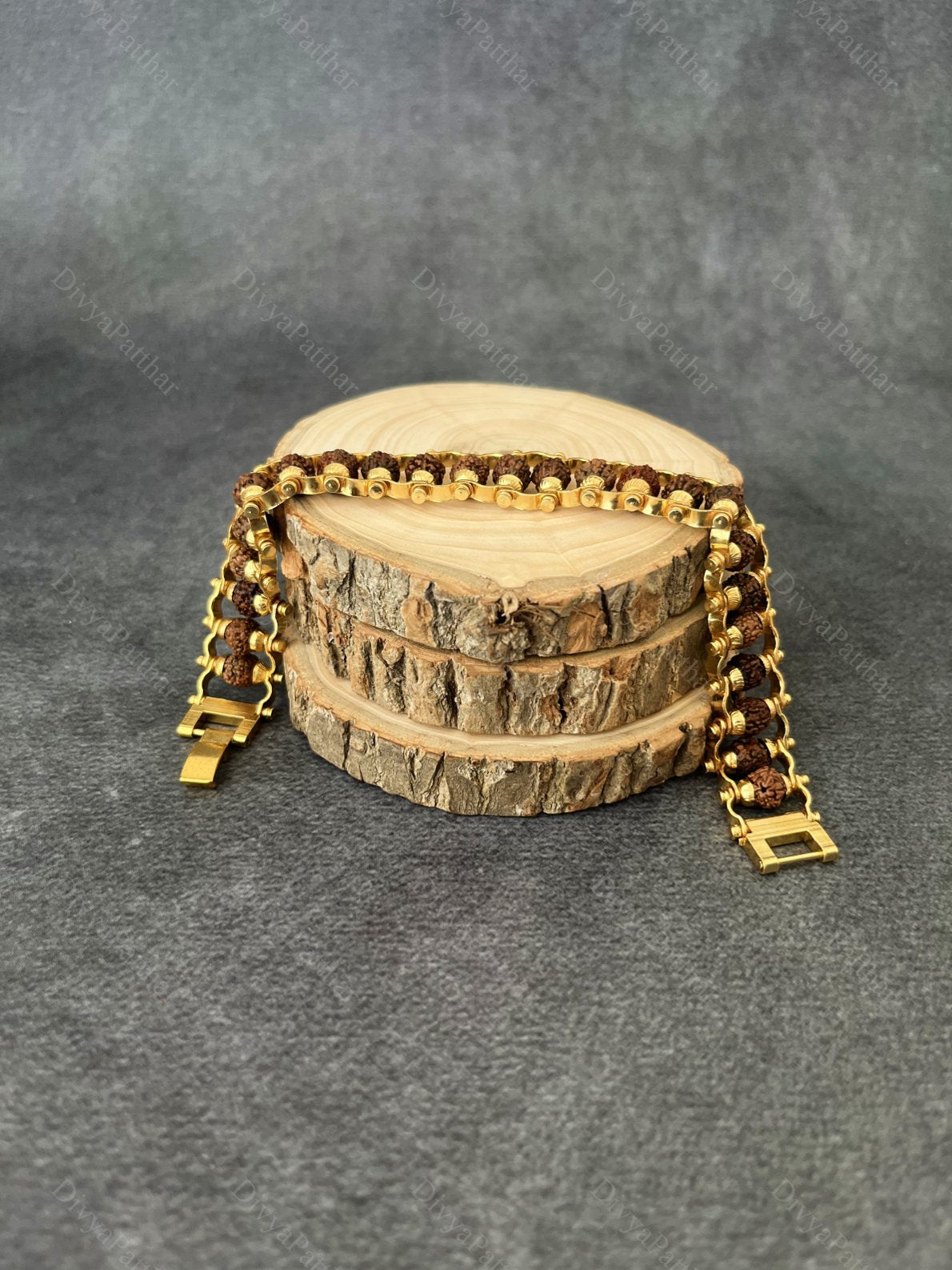 Golden Powerful Rudraksh Bracelet – Strength, Protection & Divine Energy