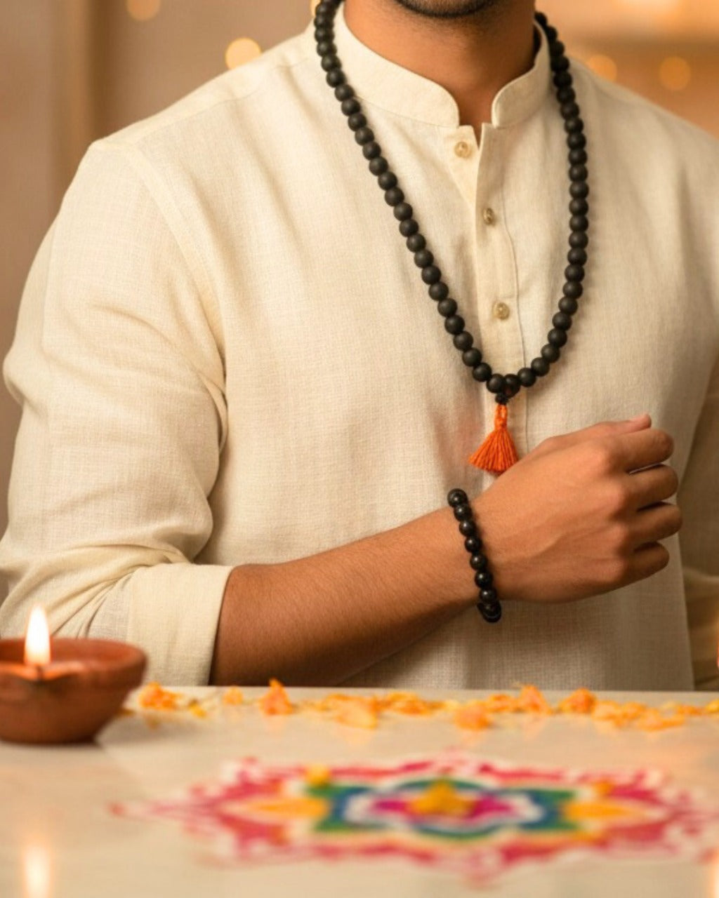 KARUNGALI MALA & BRACELET COMBO (Natural | Energised | South India Origin)