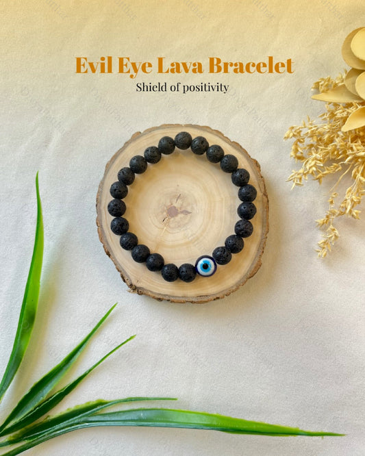 Evil Eye Lava  Bracelet