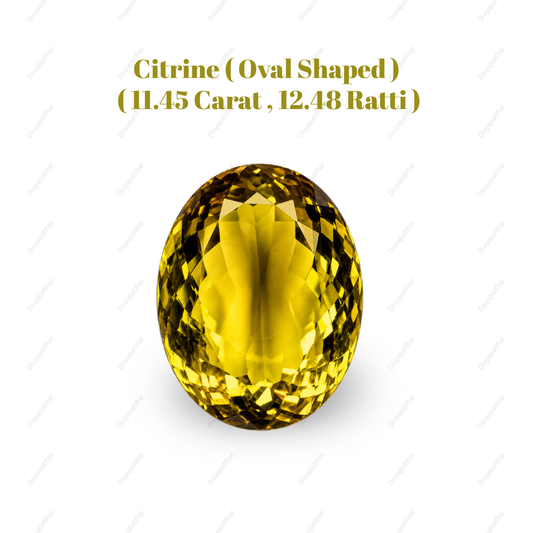 Natural Citrine Gemstone – Oval Shape (11.45 Carat | 12.48 Ratti)