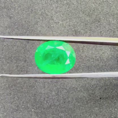 Natural Emerald (Panna) Gemstone – Oval Shape (8.05 Carat | 8.77 Ratti | 13.4 × 11.5 × 7.8 mm)