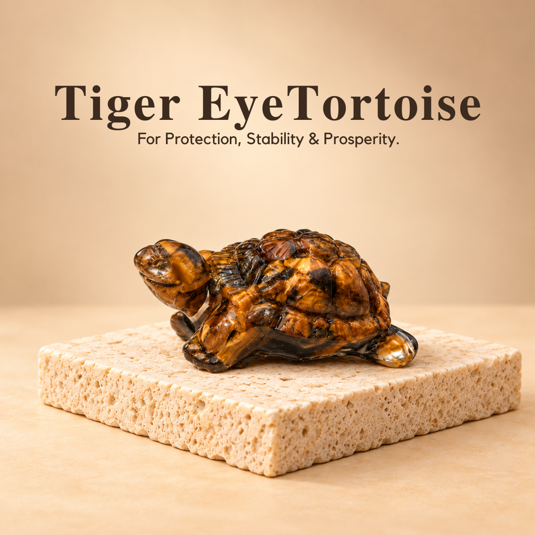 Tiger Eye Tortoise for Vastu – Confidence, Protection, Prosperity & Success