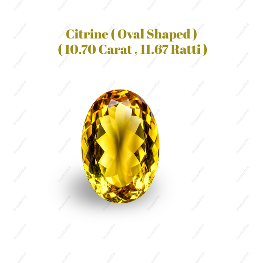 Natural Citrine Gemstone – Oval Shape (10.70 Carat | 11.67 Ratti)